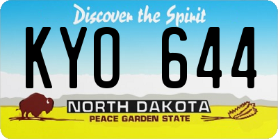 ND license plate KYO644