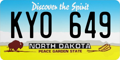ND license plate KYO649