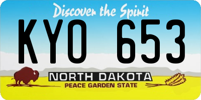 ND license plate KYO653