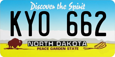 ND license plate KYO662
