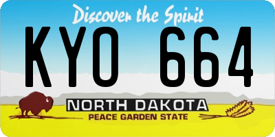 ND license plate KYO664
