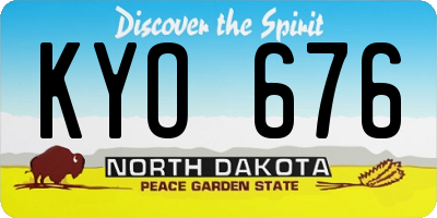 ND license plate KYO676