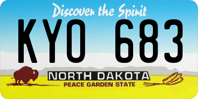 ND license plate KYO683