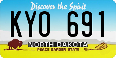 ND license plate KYO691
