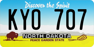 ND license plate KYO707
