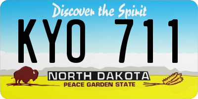 ND license plate KYO711