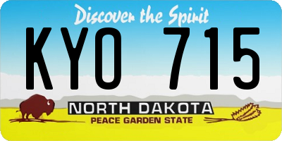 ND license plate KYO715