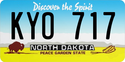 ND license plate KYO717