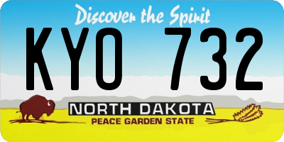 ND license plate KYO732