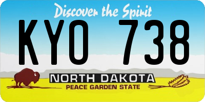 ND license plate KYO738