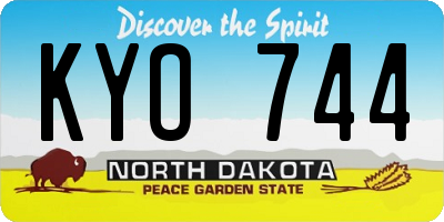 ND license plate KYO744