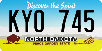 ND license plate KYO745