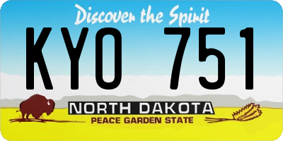 ND license plate KYO751