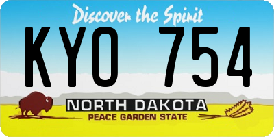 ND license plate KYO754