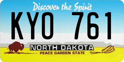 ND license plate KYO761