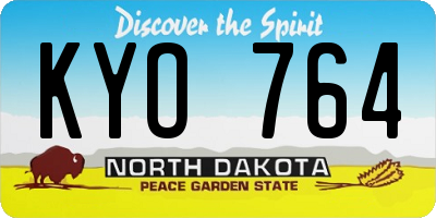 ND license plate KYO764