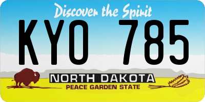 ND license plate KYO785
