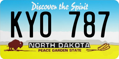 ND license plate KYO787