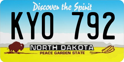 ND license plate KYO792