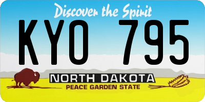 ND license plate KYO795
