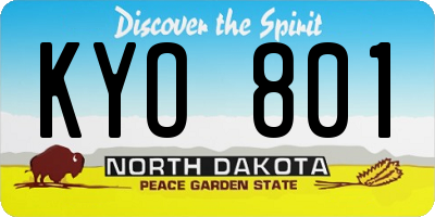 ND license plate KYO801