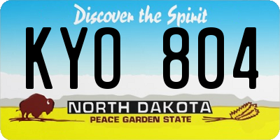 ND license plate KYO804