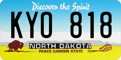 ND license plate KYO818