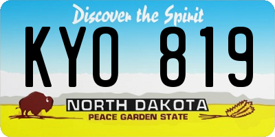 ND license plate KYO819