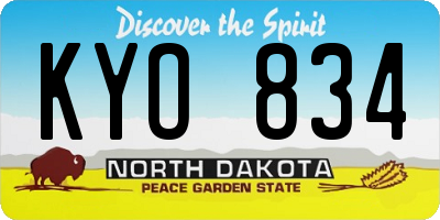 ND license plate KYO834