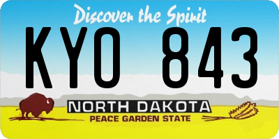 ND license plate KYO843