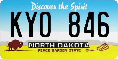 ND license plate KYO846
