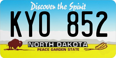 ND license plate KYO852