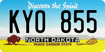 ND license plate KYO855