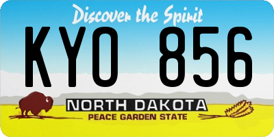 ND license plate KYO856