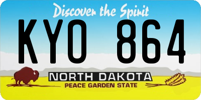 ND license plate KYO864
