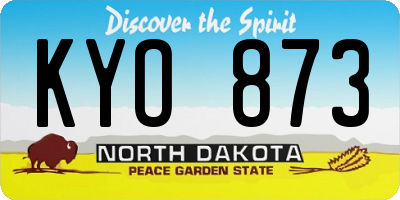 ND license plate KYO873