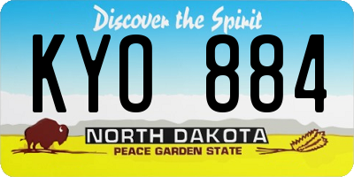 ND license plate KYO884