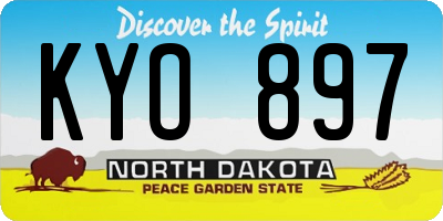 ND license plate KYO897