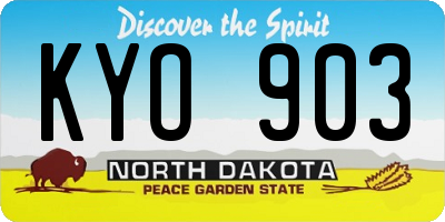 ND license plate KYO903