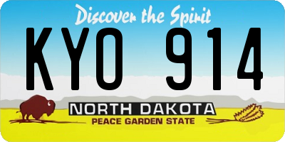 ND license plate KYO914