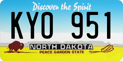 ND license plate KYO951