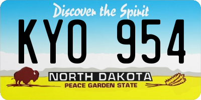 ND license plate KYO954