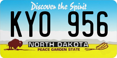 ND license plate KYO956