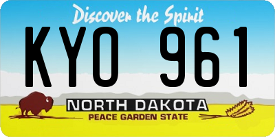 ND license plate KYO961