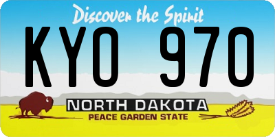 ND license plate KYO970