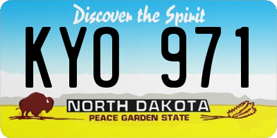 ND license plate KYO971