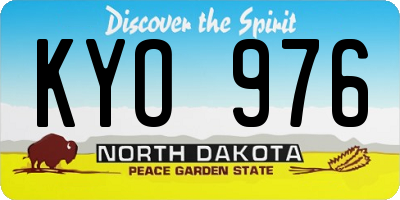 ND license plate KYO976