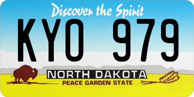 ND license plate KYO979