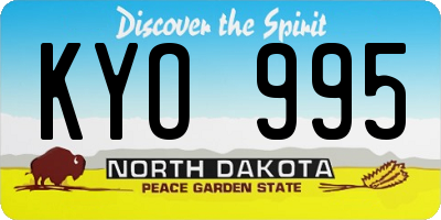 ND license plate KYO995