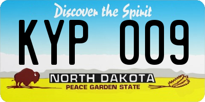 ND license plate KYP009